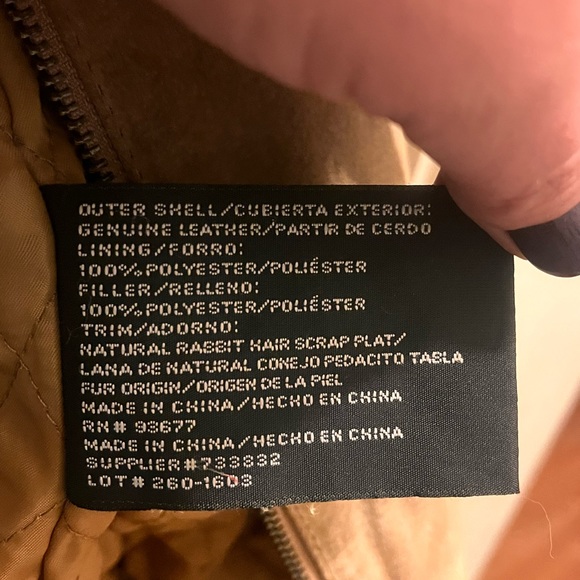 BNWT real leather and rabbit fur jacket Size XL in great condition for used. - Picture 5 of 6